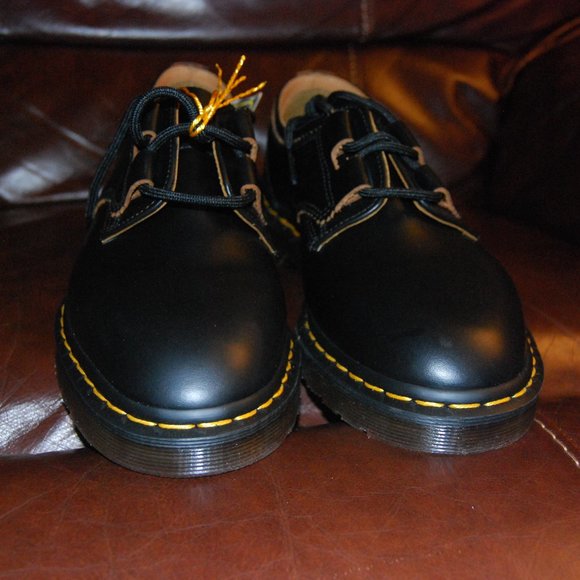 DR. Martens 1461 GHILLIE Black Smooth Leather Shoes US Men's size 8 Women's 9 - Picture 2 of 13